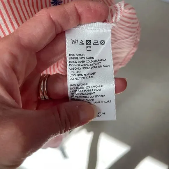 NWT Free People Garden Grove Pink and White Striped Palm Tree Print Slip Dress - Picture 11 of 12